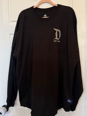 Disney Black Long Sleeve Tee with Rhinestone 'D' and EST. 1955